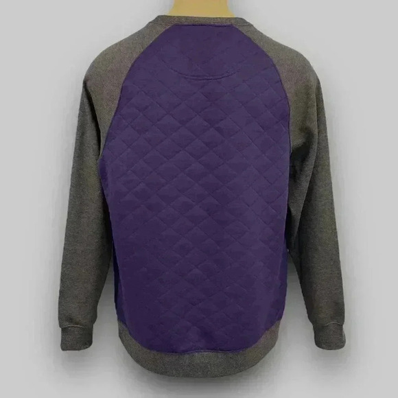 NEW!‎ GEORGE mens quilted crew popover purple/grey medium, large, XL - Picture 3 of 7